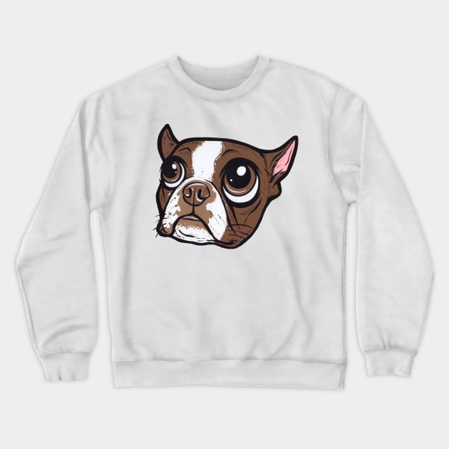 Brown Boston Terrier Crewneck Sweatshirt by turddemon